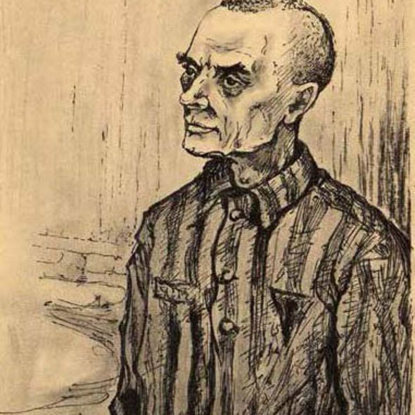 Peter Edel: Nicolai (Porträt eines sowjetischen Häftlings im KZ Sachsenhausen), 1944 Peter Edel: Nicolai (Porträt eines sowjetischen Häftlings im KZ Sachsenhausen), 1944