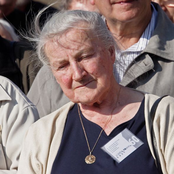 Wanda Półtawska anlässlich des 60. Jahrestages der Befreiung in der Gedenkstätte Ravensbrück (2005), © Gedenkstätte Ravensbrück. Heinz Heuschkel