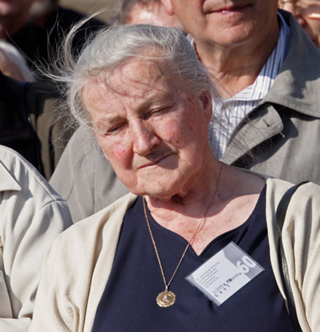 Wanda Półtawska anlässlich des 60. Jahrestages der Befreiung in der Gedenkstätte Ravensbrück (2005), © Gedenkstätte Ravensbrück. Heinz Heuschkel