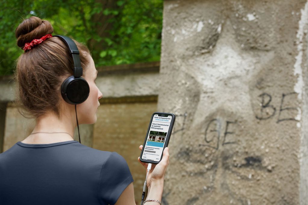 Station Nr. 12 des Audiowalks an der Deutschlandzentrale der sowjetischen Spionageabwehr.
