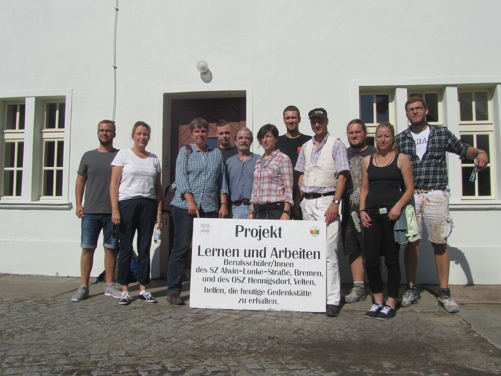 Teilnehmer der Projektwoche "Lernen und Arbeiten im ehemaligen KZ Sachsenhausen", 2016