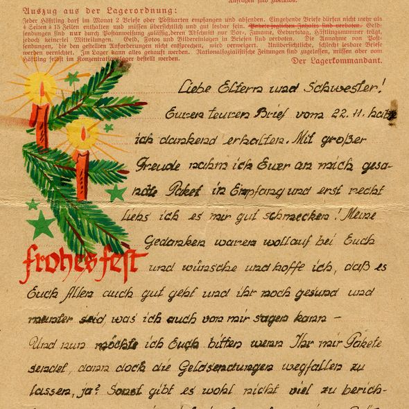 Brief von Witold Sternalski aus dem KZ Sachsenhausen, 1942 Brief von Witold Sternalski aus dem KZ Sachsenhausen, 1942